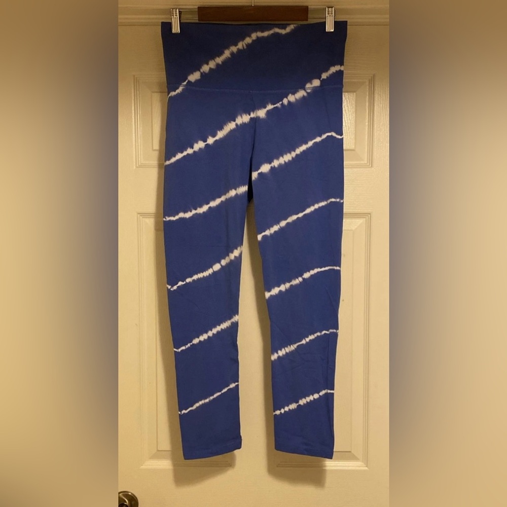 Aerie Blue White Tie Dye Lounge High Rise Leggings